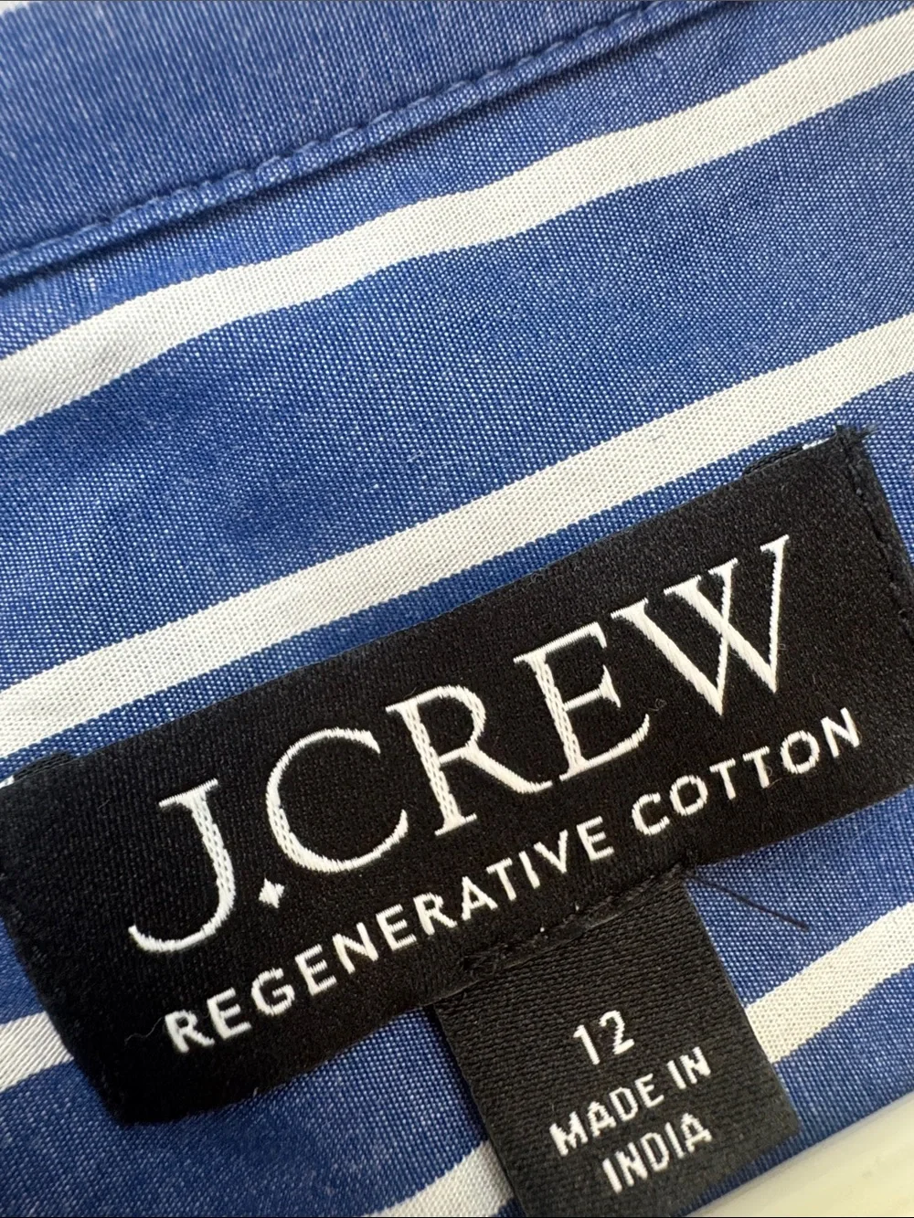 J.Crew Cerise shirt-dress in striped poplin blue 12 - Picture 5 of 7